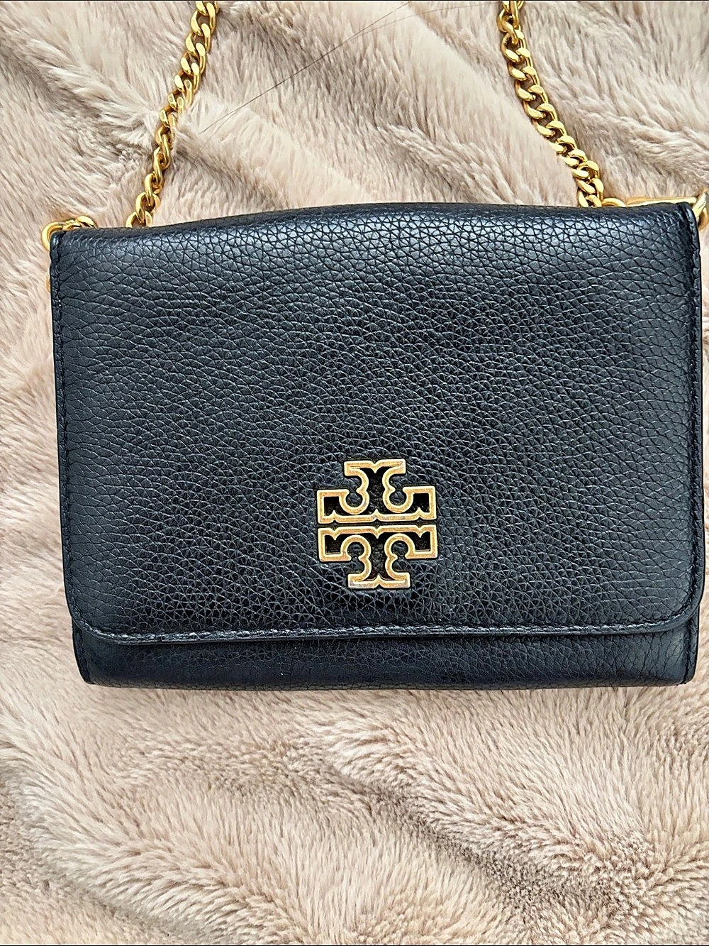Tory Burch Robinson Chain Wallet Black Crossbody